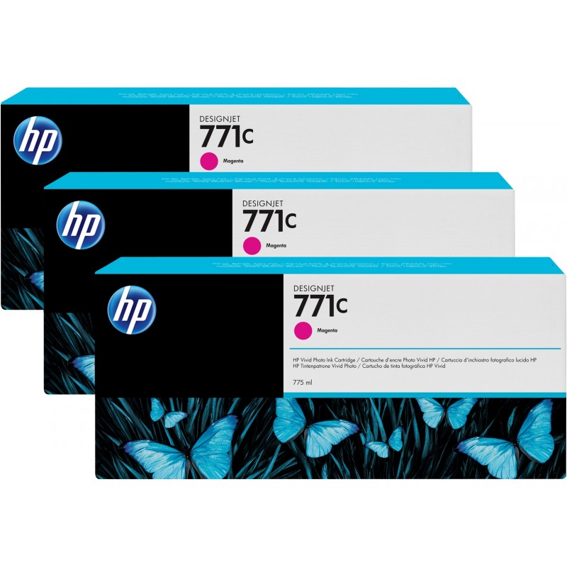 HP 771C Magenta Ink Cartridge Triple Pack - (B6Y33A)