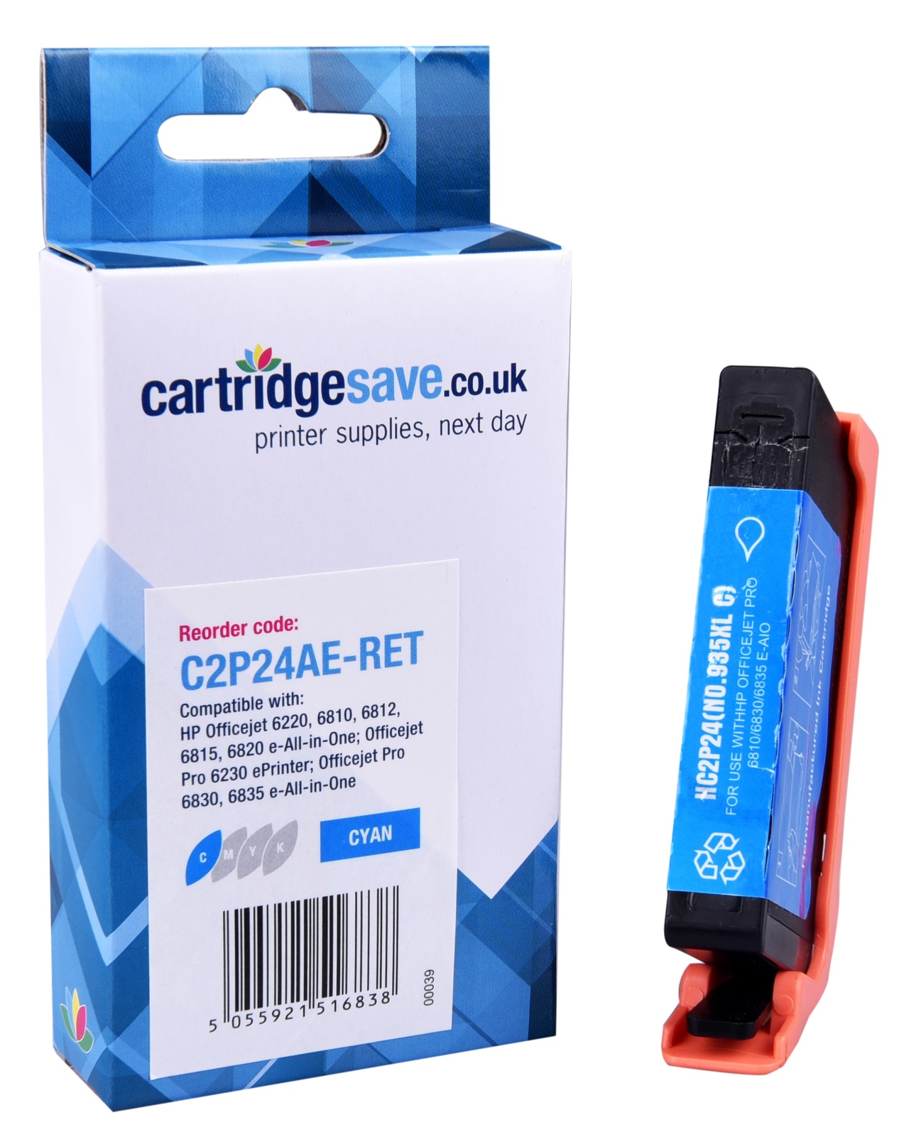 Compatible HP 935XL High Capacity Cyan Ink Cartridge - (C2P24AE)