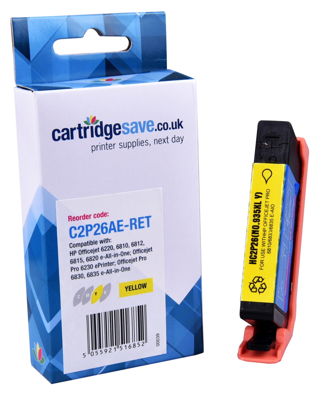 Compatible HP 935XL High Capacity Yellow Ink Cartridge - (C2P26AE)