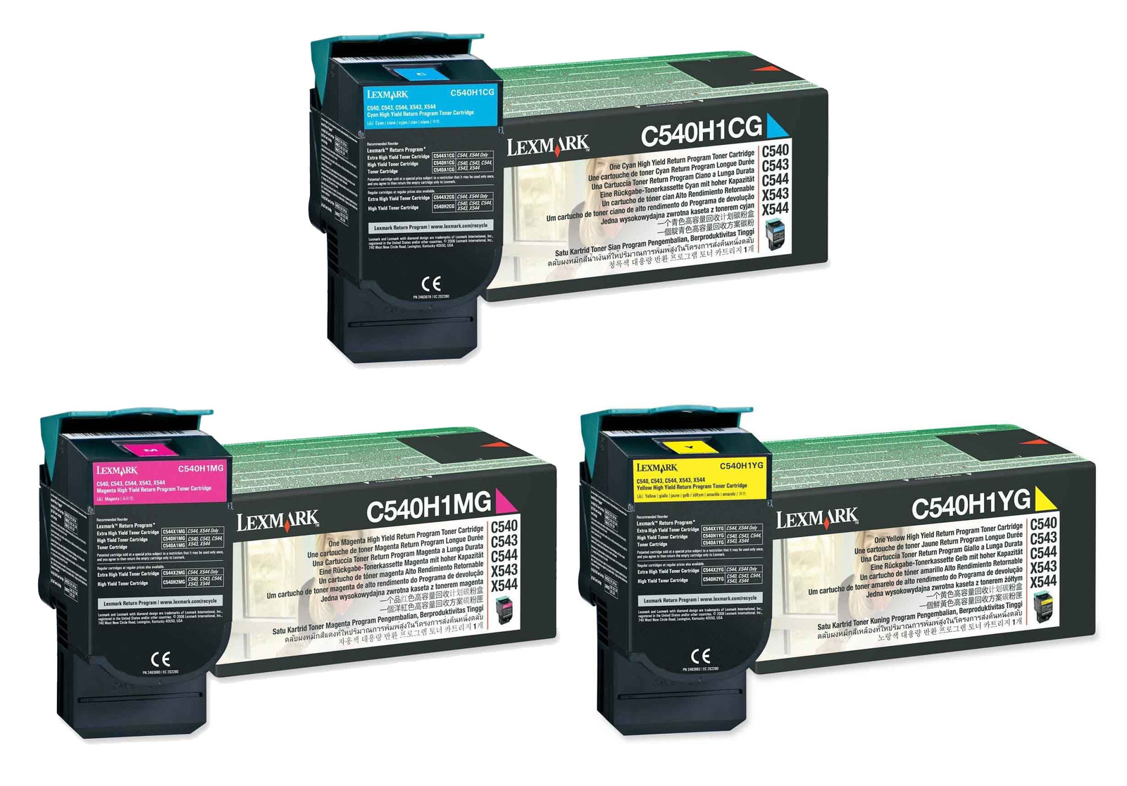 Lexmark C540H1 3 Colour High Capacity Return Program Toner Cartridge Multipack