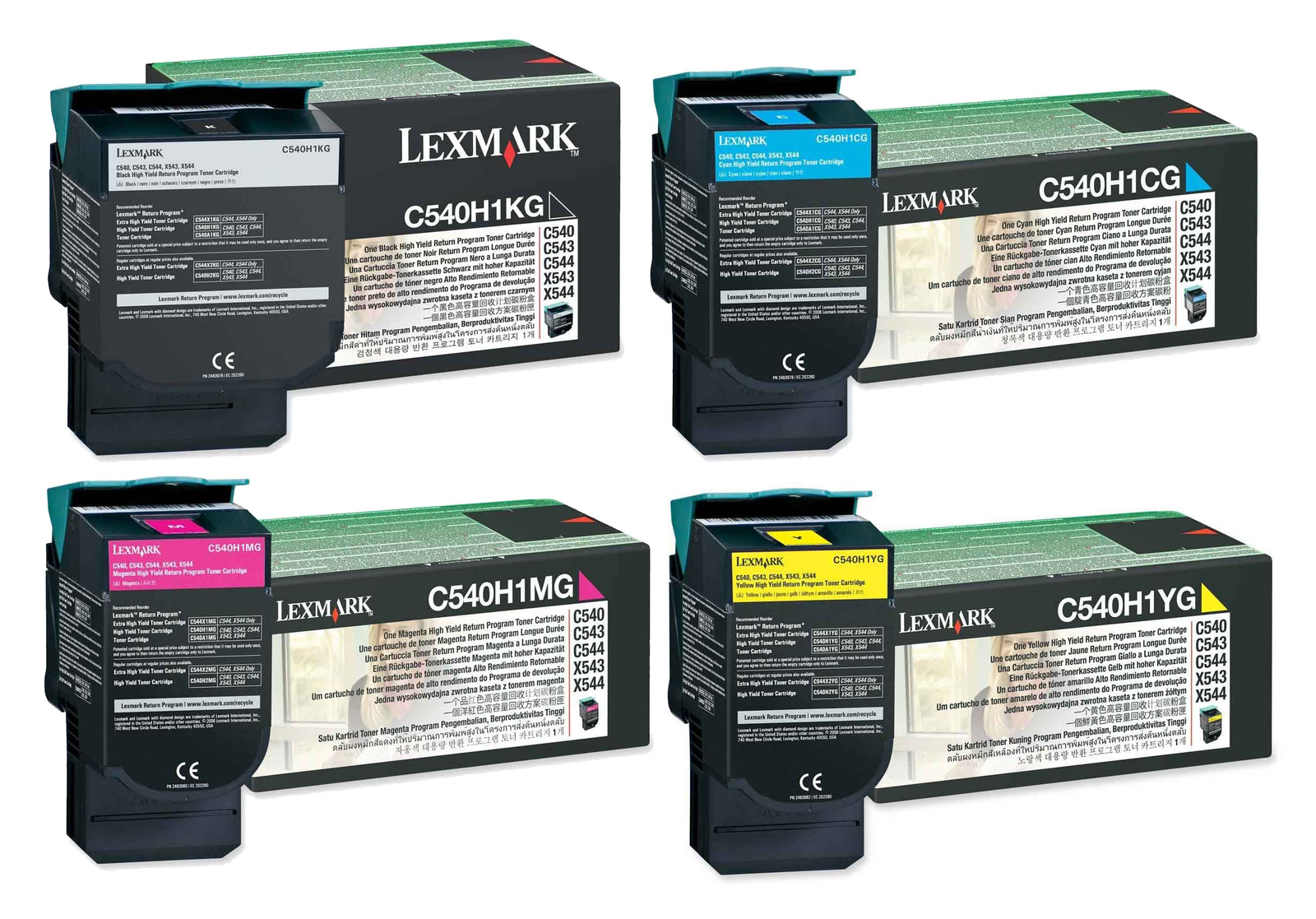 Lexmark C540H1 High Capacity 4 Colour Return Program Toner Cartridge Multipack