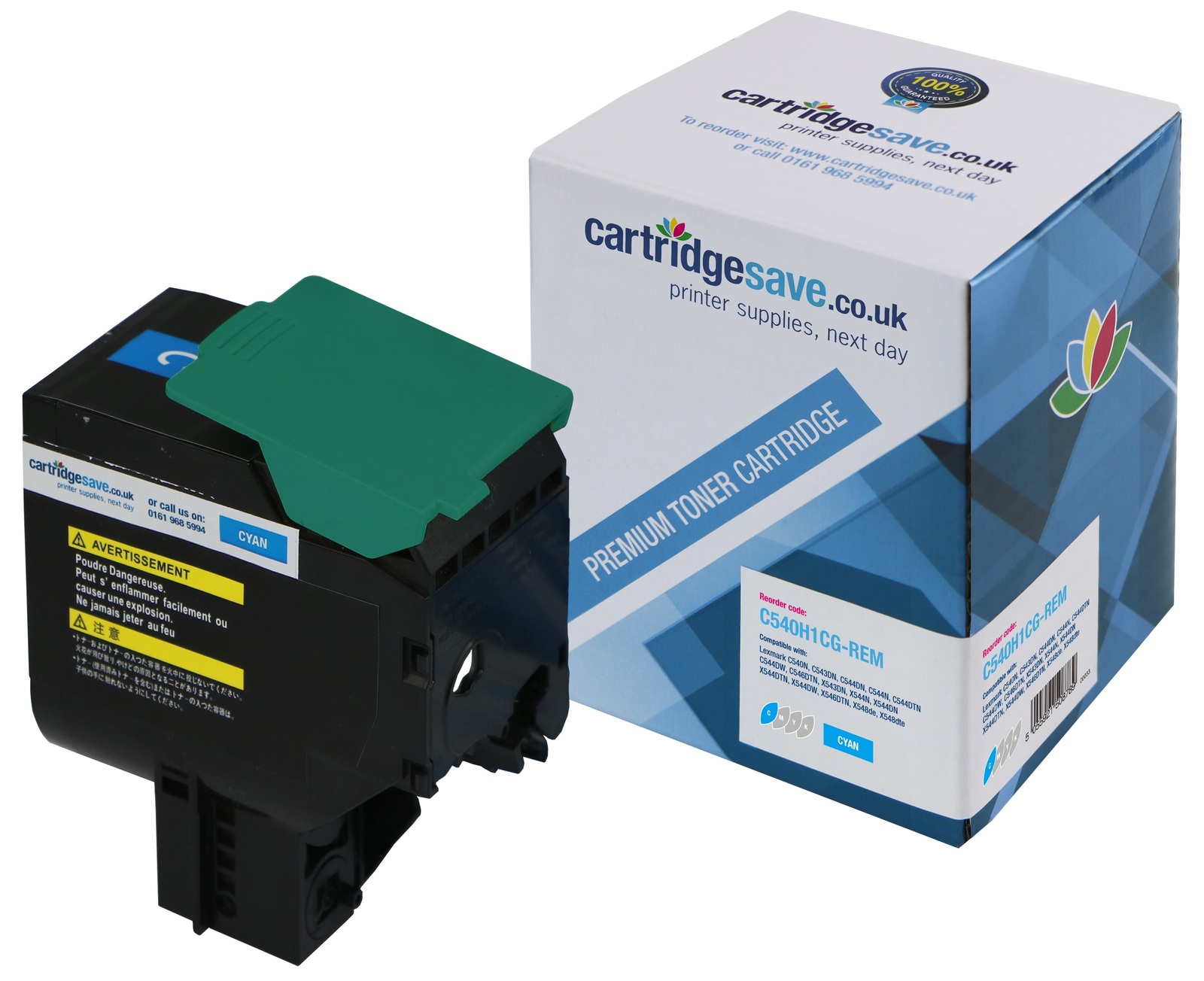 Compatible Lexmark C540H1CG High Capacity Cyan Toner Cartridge