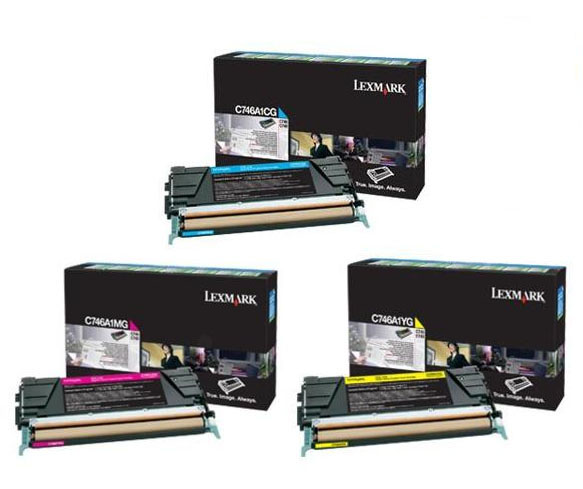 Lexmark C746 3 Colour Return Program Toner Cartridge Multipack