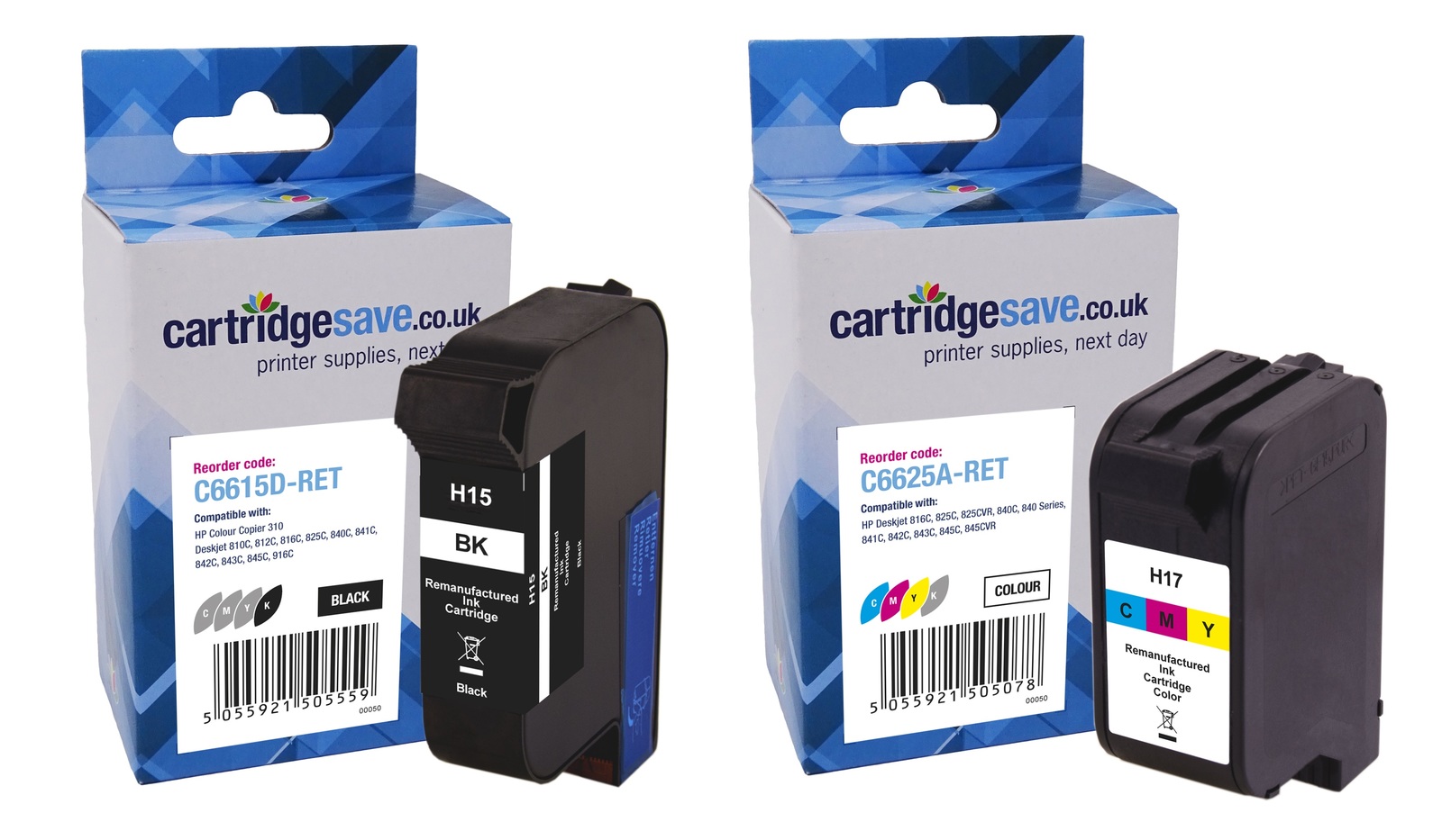 Compatible HP 15 / 17 Black & Tri-Colour Ink Cartridge Multipack