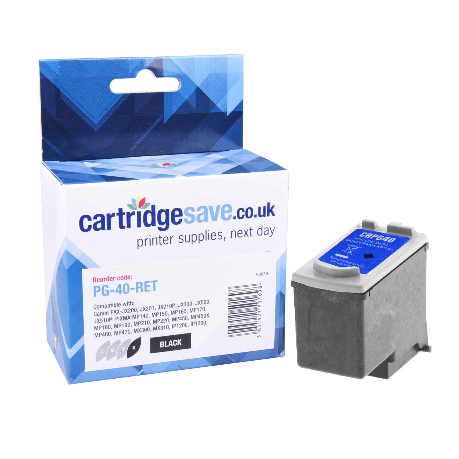 Compatible Canon PG-40 Black Ink Cartridge - (0615B001)