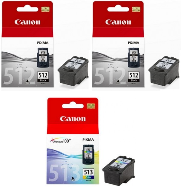 Canon PG-512 / CL-513 High Capacity 2 x Black & 1 x Tri-Colour Ink Cartridge Multipack