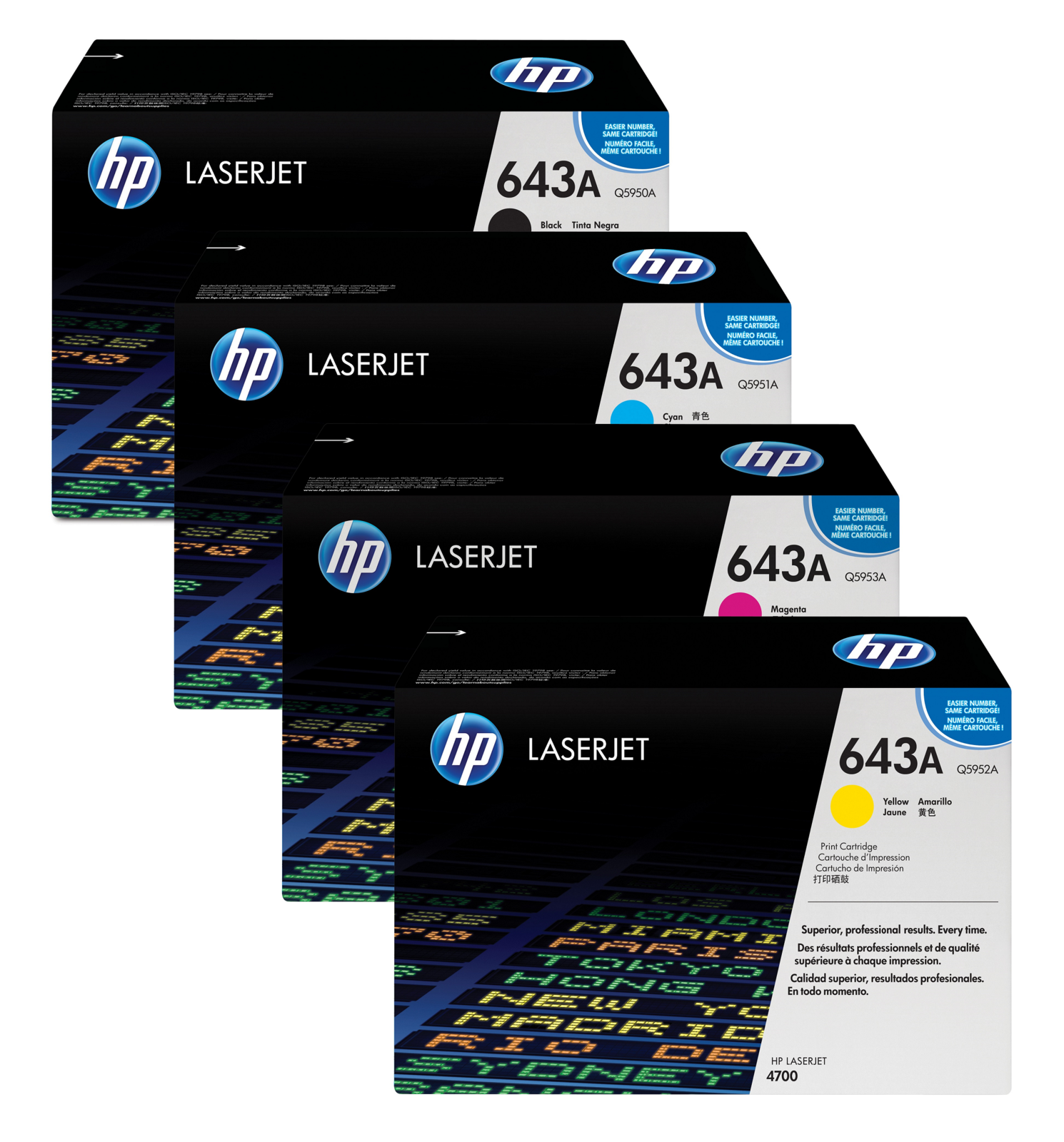 HP 643A 4 Colour Toner Cartridge Multipack