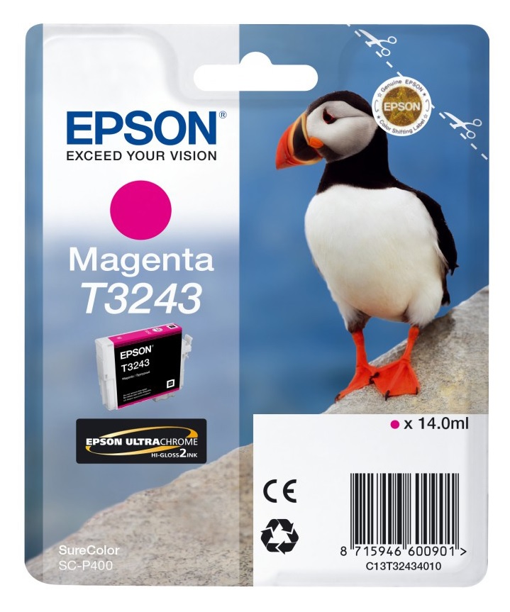 Epson T3243 Magenta Ink Cartridge - (C13T324340 Puffin)