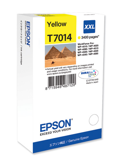 Epson T7014 XXL Extra High Capacity Yellow Ink Cartridge - (C13T70144010 Pyramids)