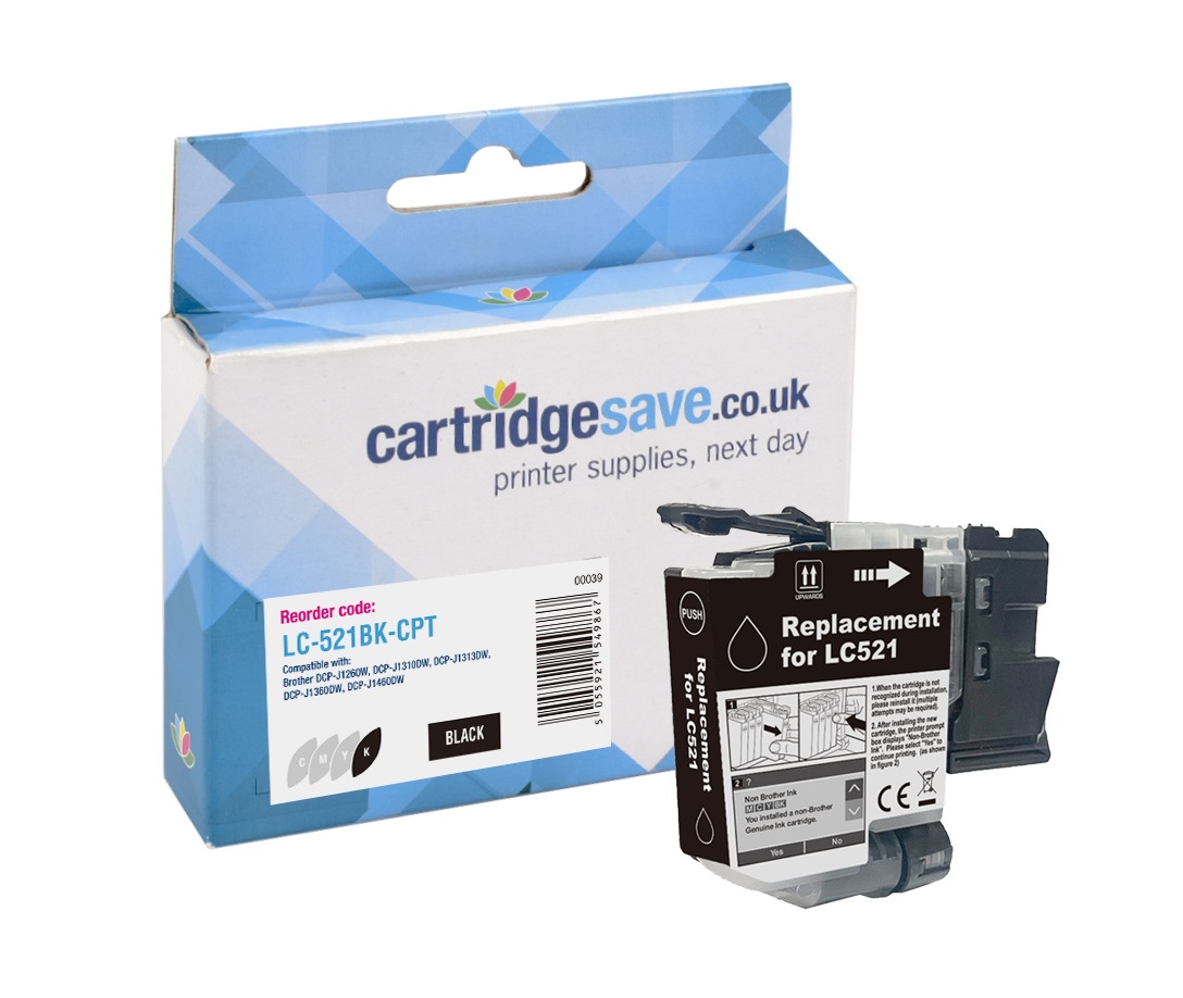 Compatible Brother LC-521BK Black Ink Cartridge 