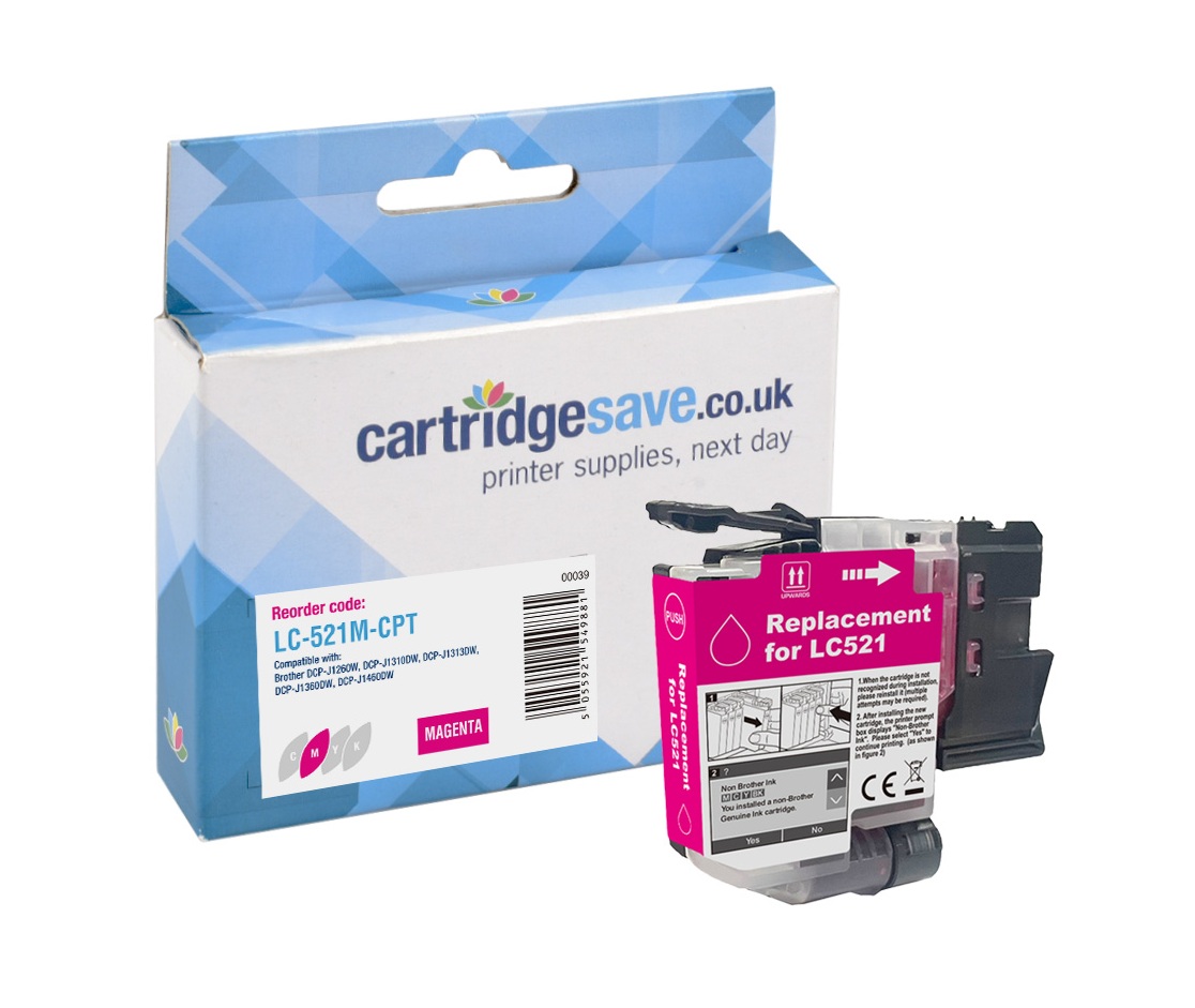 Compatible Brother LC-521M Magenta Ink Cartridge 
