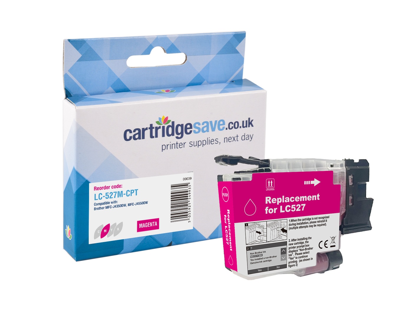 Compatible Brother LC-527M Magenta Ink Cartridge 
