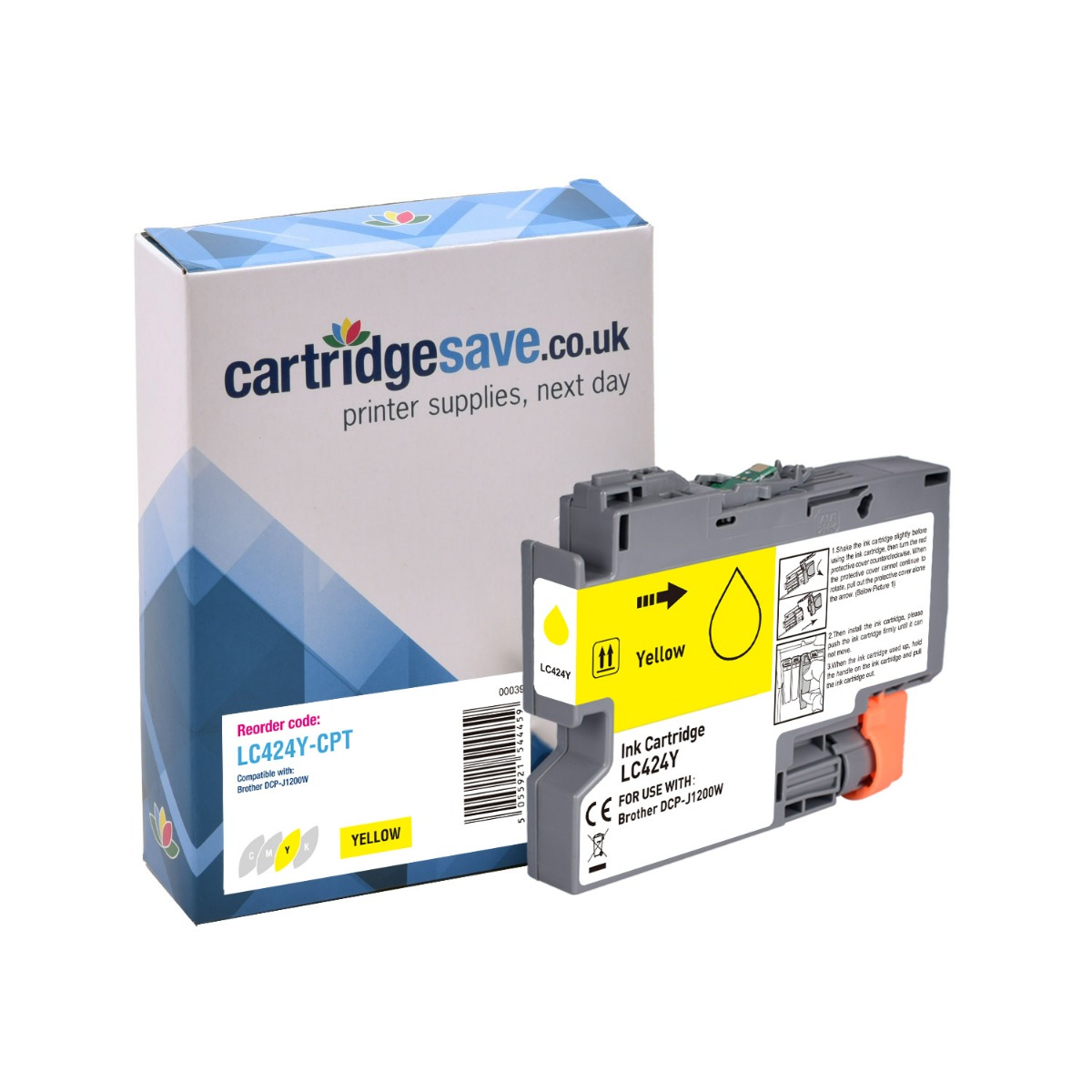 Compatible Brother LC424 Yellow Ink Cartridge - (LC424Y)