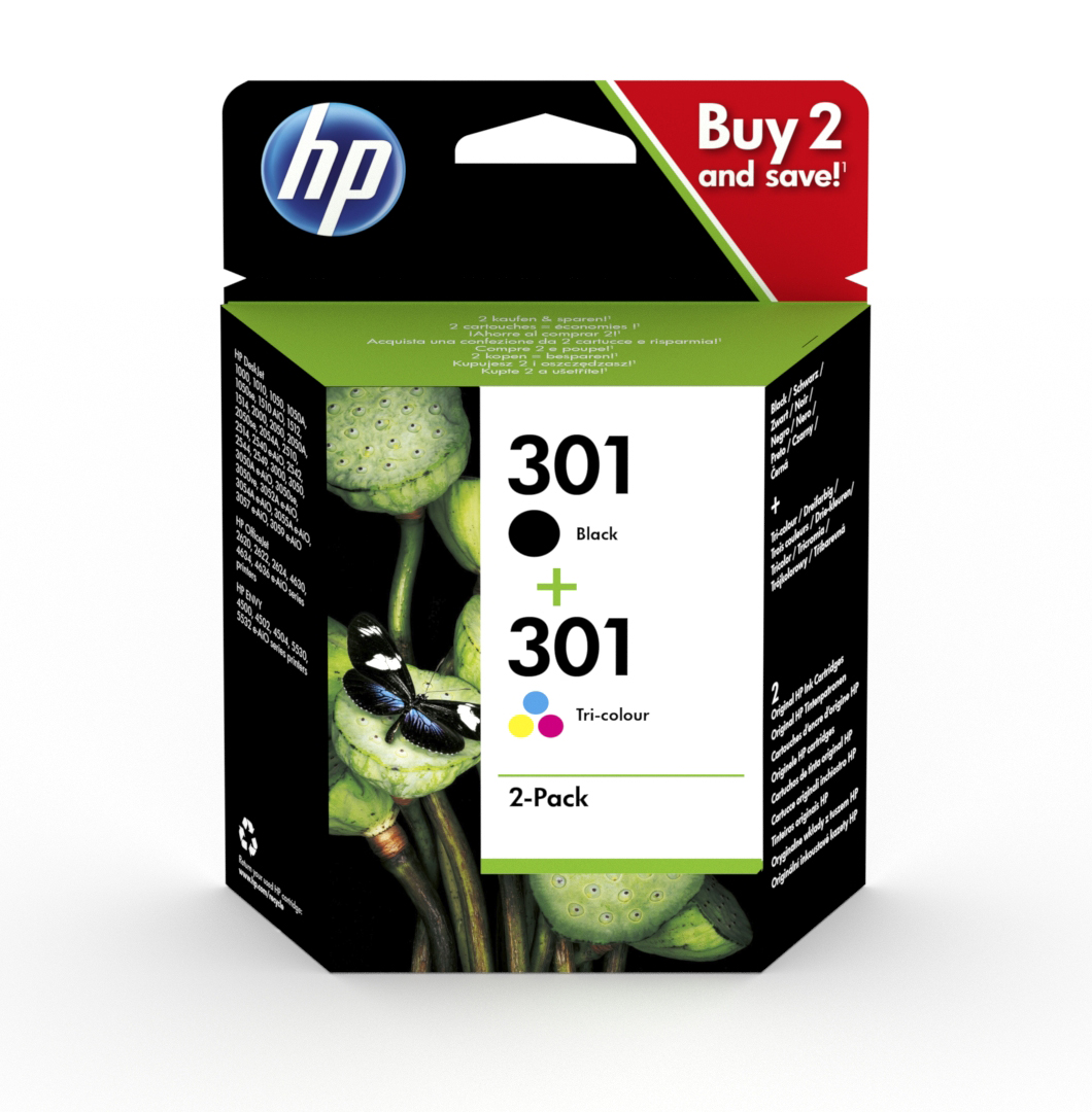 HP 301 Black & Tri-Colour Ink Cartridge Multipack (N9J72AE)