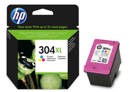 HP 304XL High Capacity Tri-Colour Ink Cartridge - (N9K07AE)