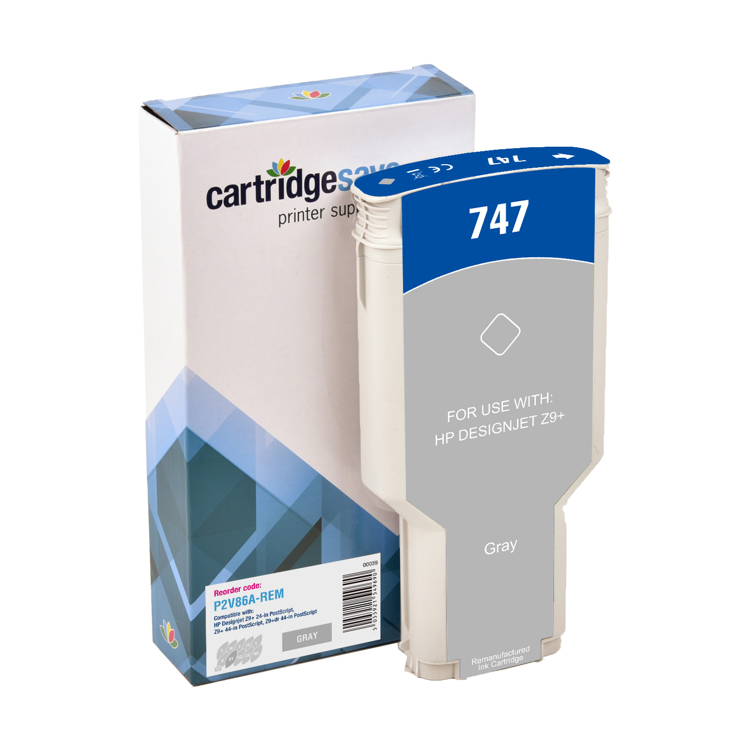Compatible HP Grey 747 Ink Cartridge - (P2V86A)