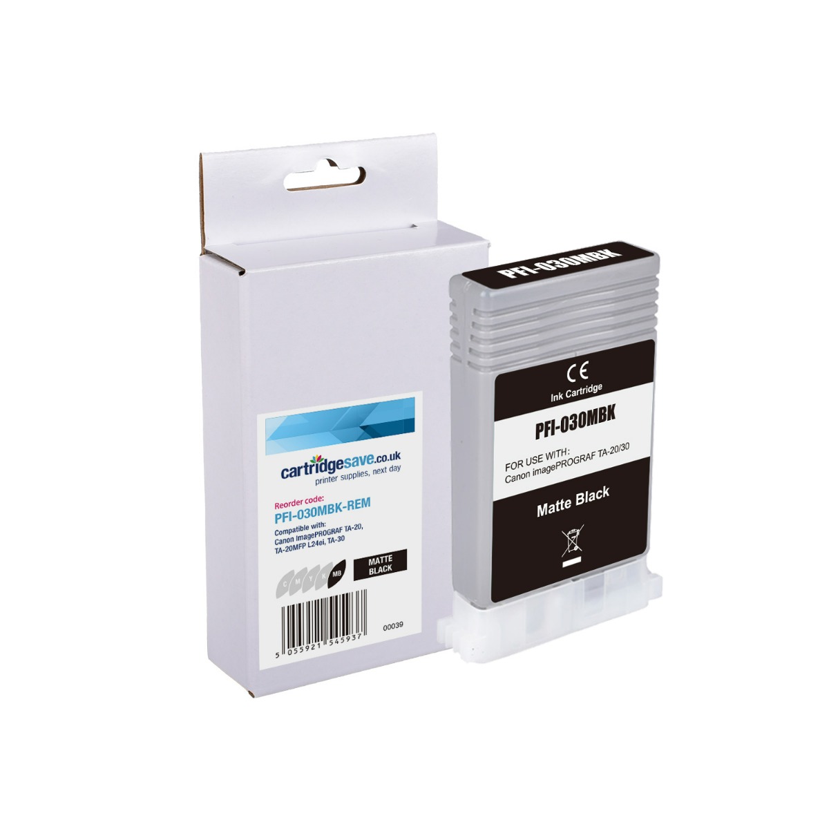 Compatible Canon PFI-030MBK Matte Black Ink Cartridge - (3488C001)