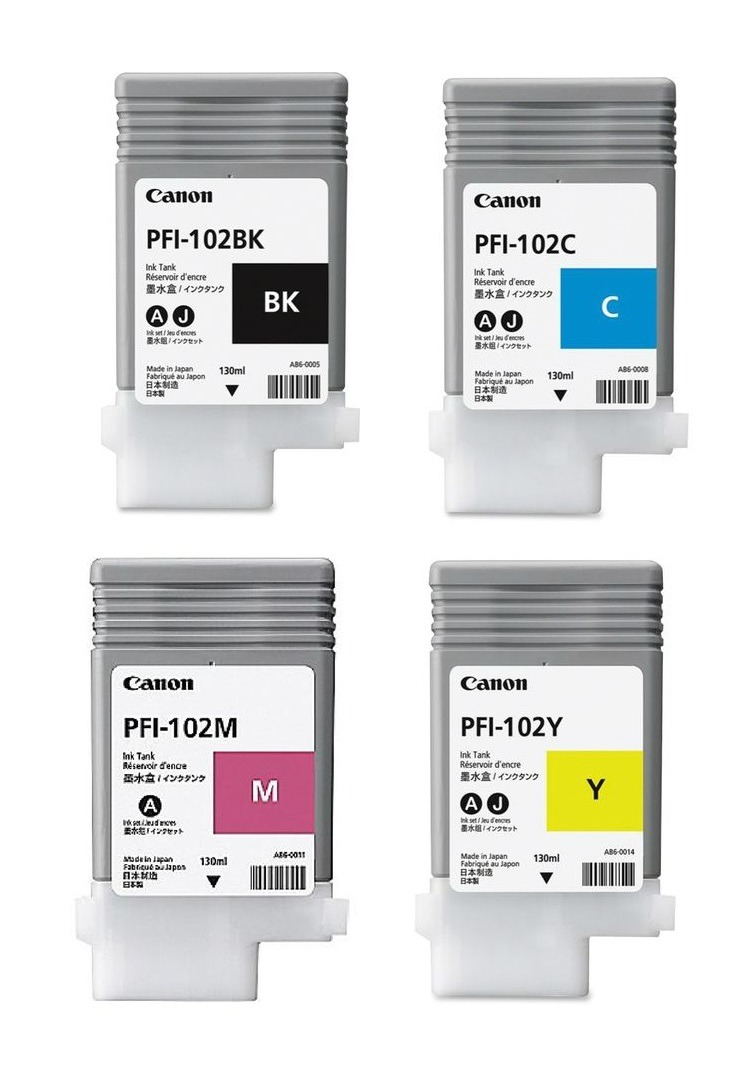 Canon PFI-102 4 Colour Ink Cartridge Multipack