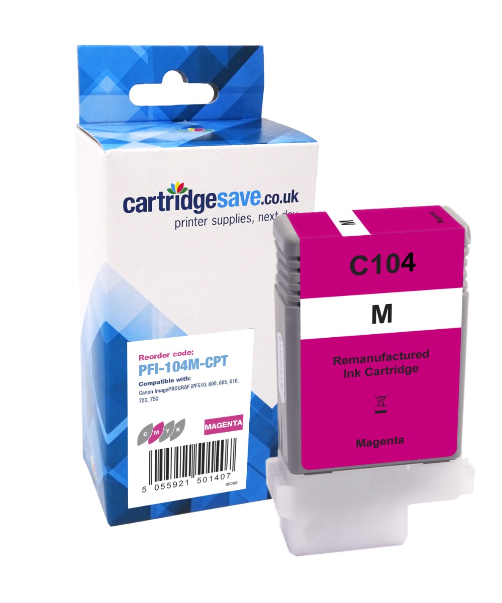 Compatible Canon PFI-104M Magenta Ink Cartridge - (3631B001AA)