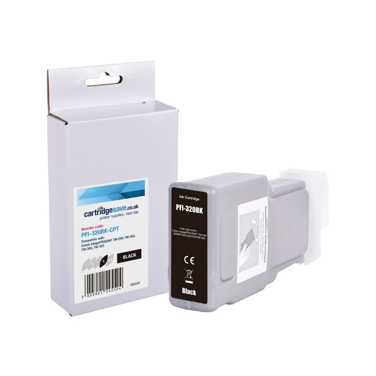 Compatible Canon PFI-320BK High Capacity Black Ink Cartridge - (2890C001)