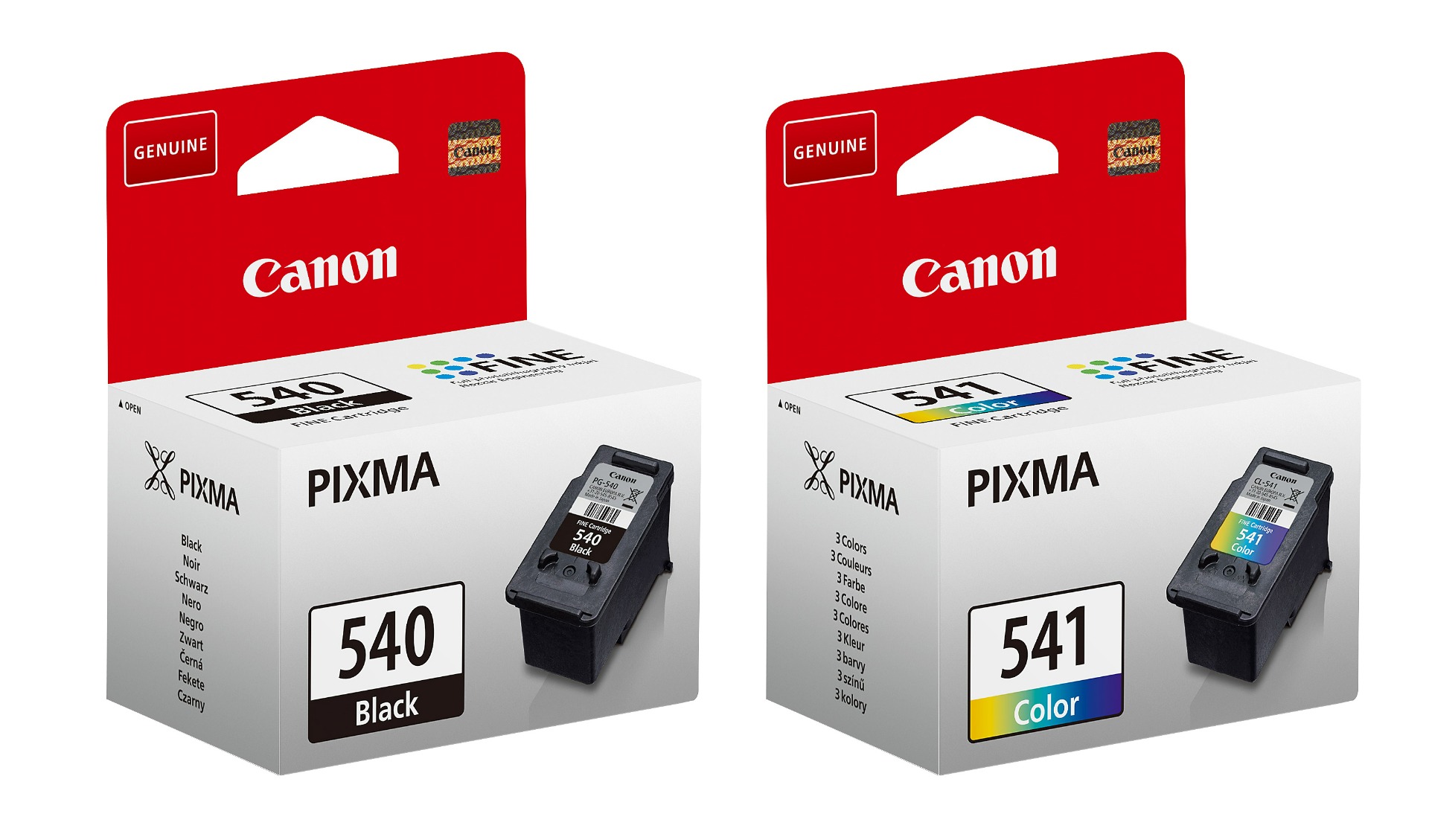 Genuine Black & Tri-Colour Canon PG-540 / CL-541 Ink Cartridge Multipack - (5525B006)