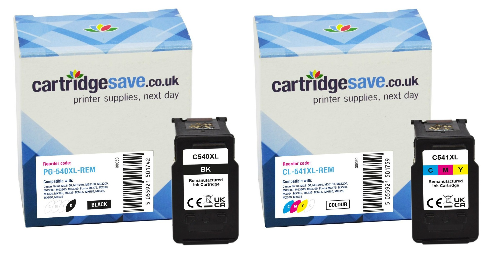 Compatible Canon PG-540XL / CL-541XL High Capacity Black & Tri-Colour Ink Cartridge Multipack