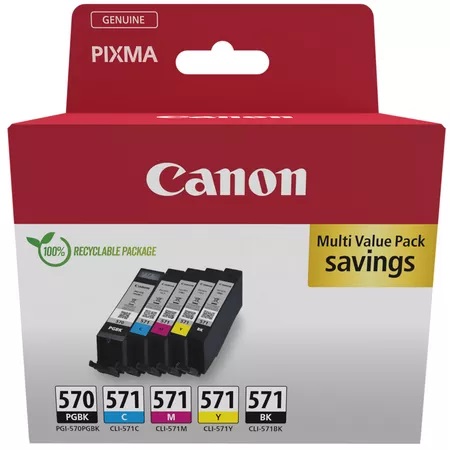 Canon PGI-570 / CLI-571 2 Black & 3 Colour Ink Cartridge Multipack