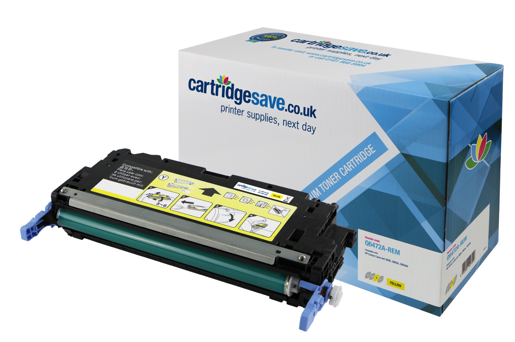 Compatible HP 502A Yellow Toner Cartridge - (Q6472A)