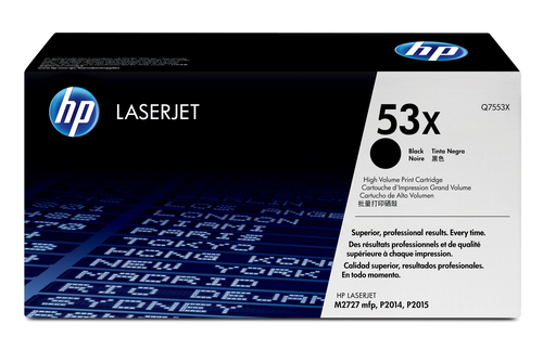 HP 53X High Capacity Black Toner Cartridge - (Q7553X)