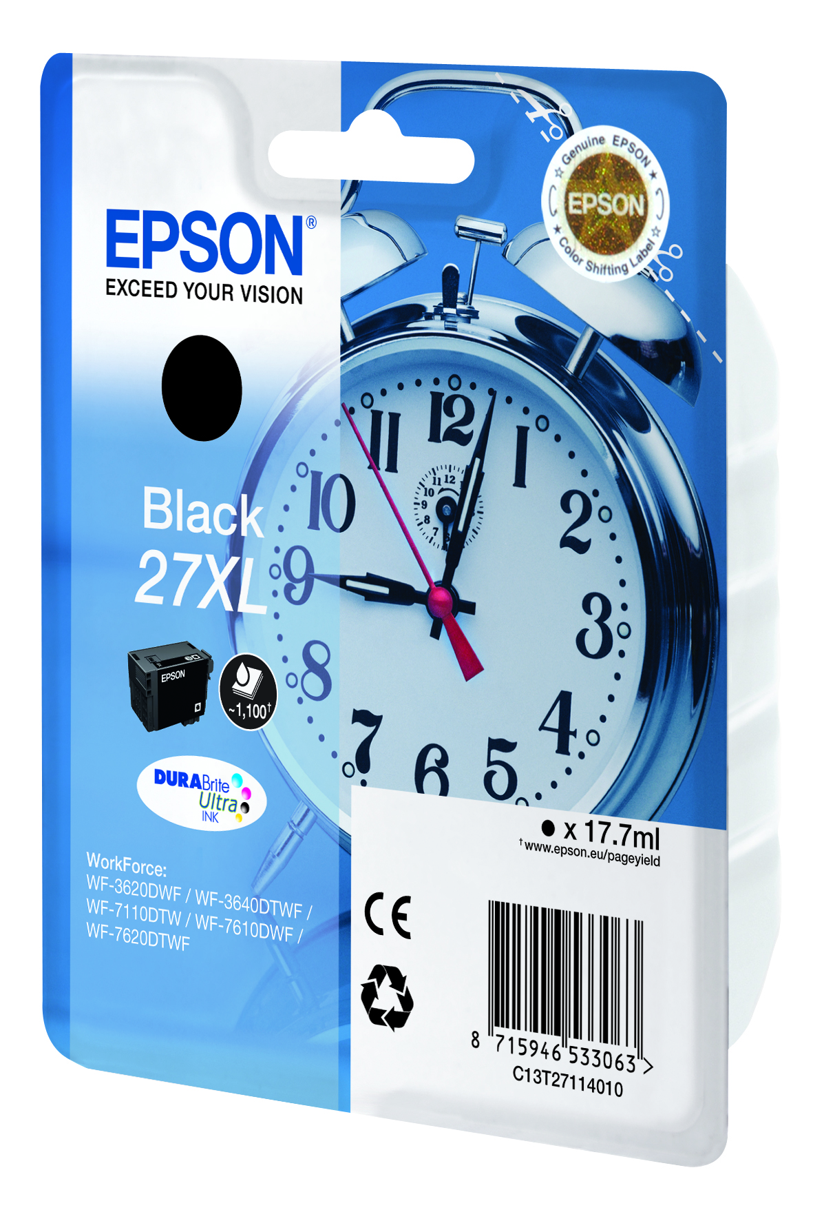 Epson 27XL High Capacity Black Ink Cartridge - (T2711 Alarm Clock)