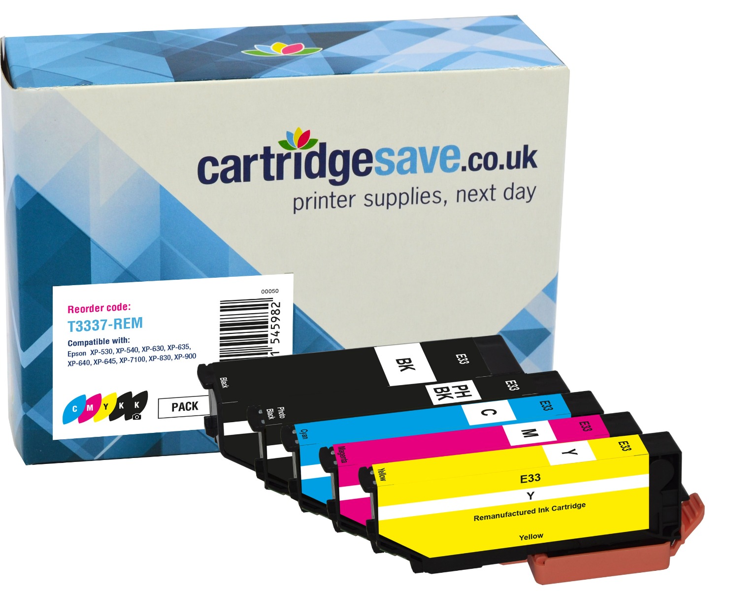 Compatible Epson 33 5 Colour Ink Cartridge Multipack - (T3337 Oranges)