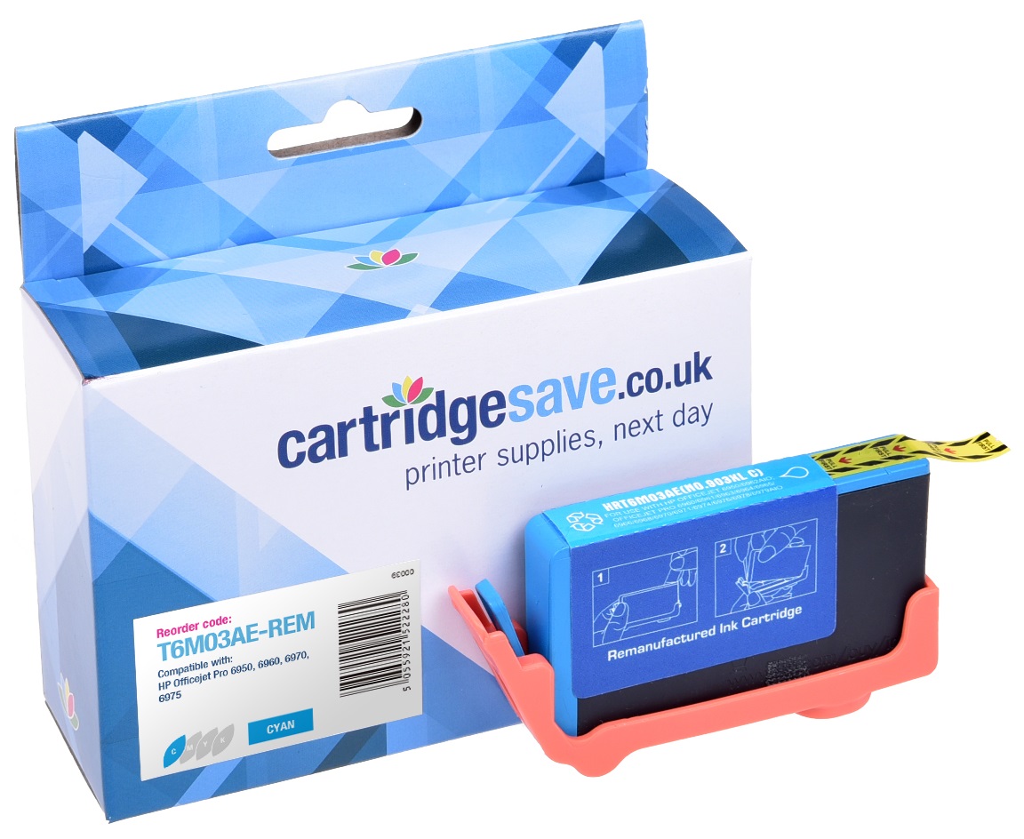 Compatible HP 903XL High Capacity Cyan Ink Cartridge - (T6M03AE)