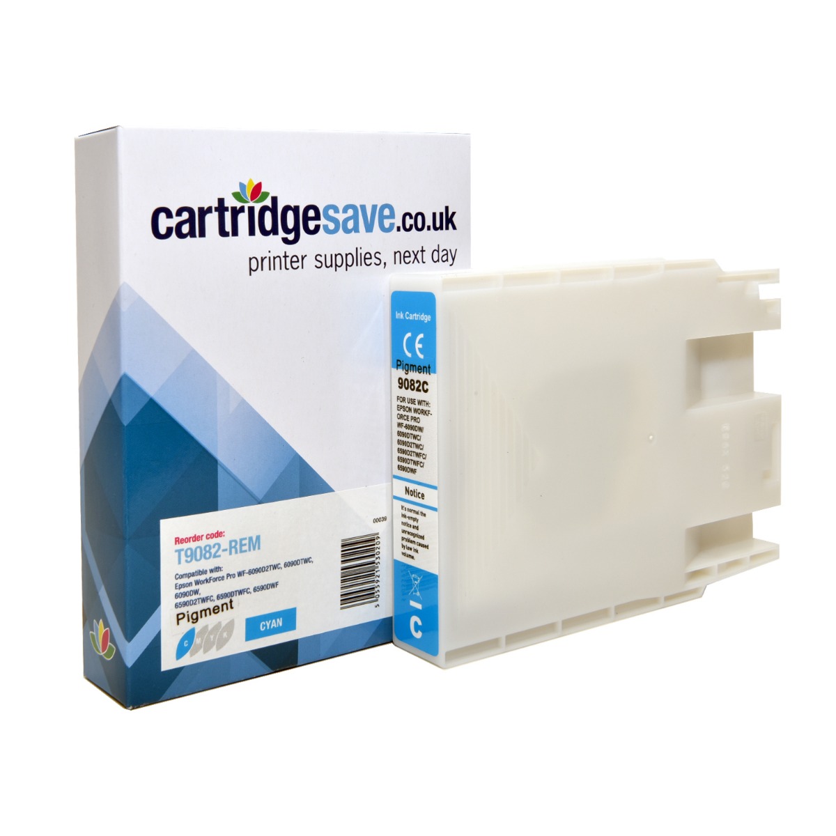 Compatible Epson T9082 Cyan Ink Cartridge