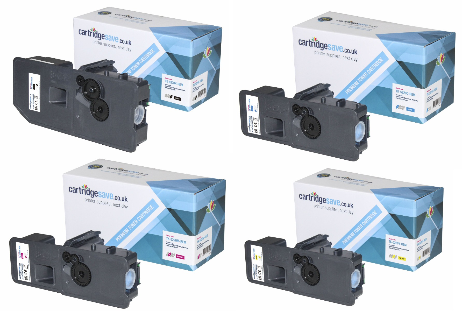 Compatible Kyocera 4 Colour TK-5220 Toner Cartridge Multipack