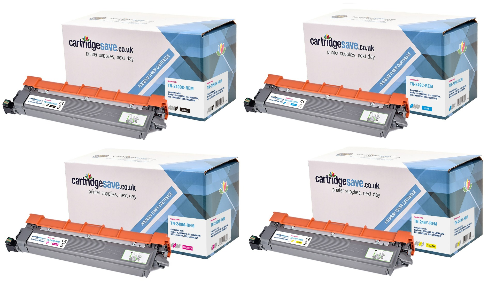 Compatible Brother TN249 Extra High Capacity 4 Colour Toner Cartridge Multipack