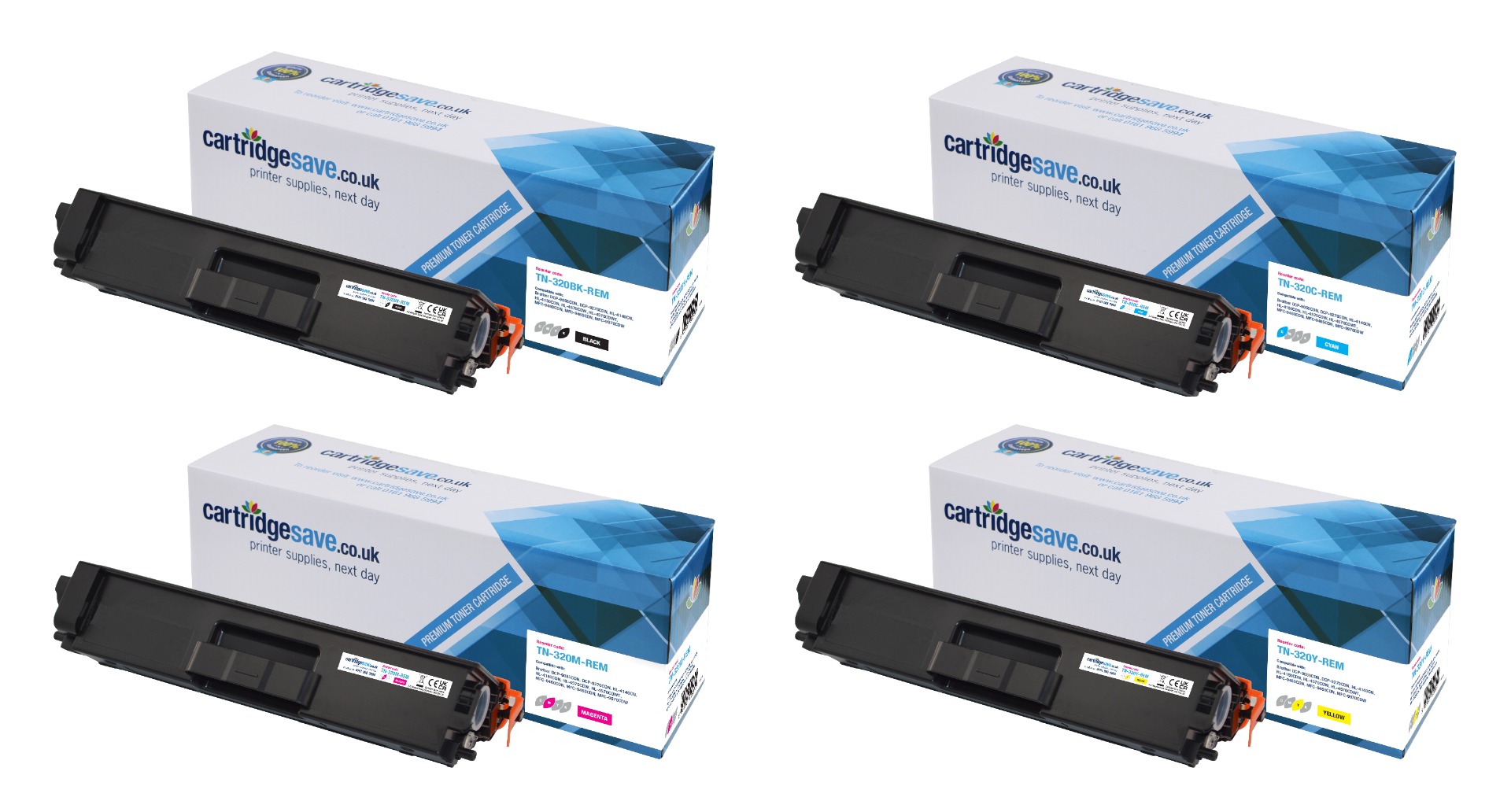 Compatible Brother TN-320 4 Colour Toner Cartridge Multipack