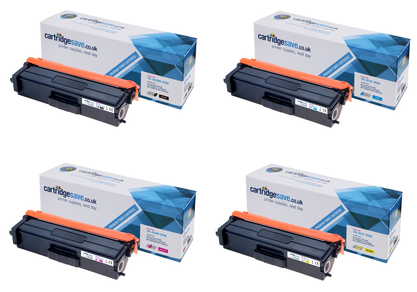 Compatible Brother TN-423 High Capacity 4 Colour Toner Cartridge Multipack 