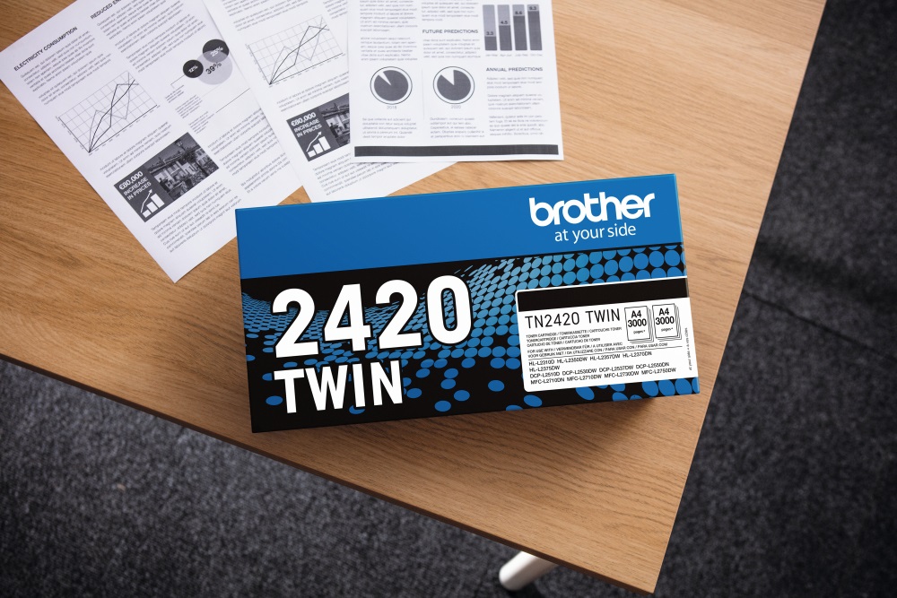 Brother TN2420 High Capacity Black Toner Cartridge Twin Pack 