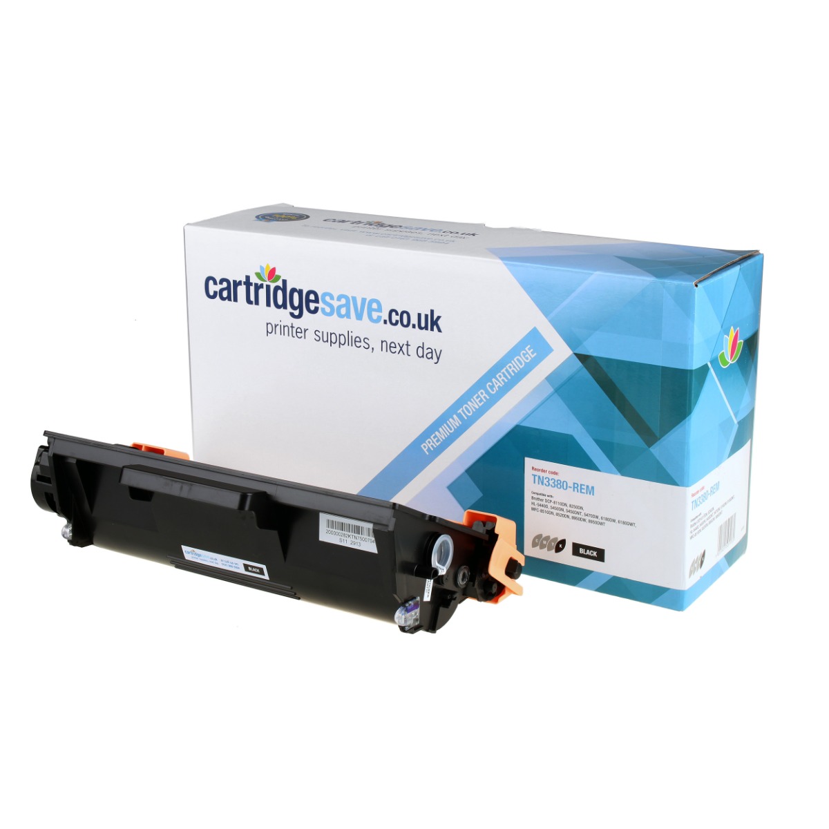 Compatible Brother TN-3380 High Capacity Black Toner Cartridge