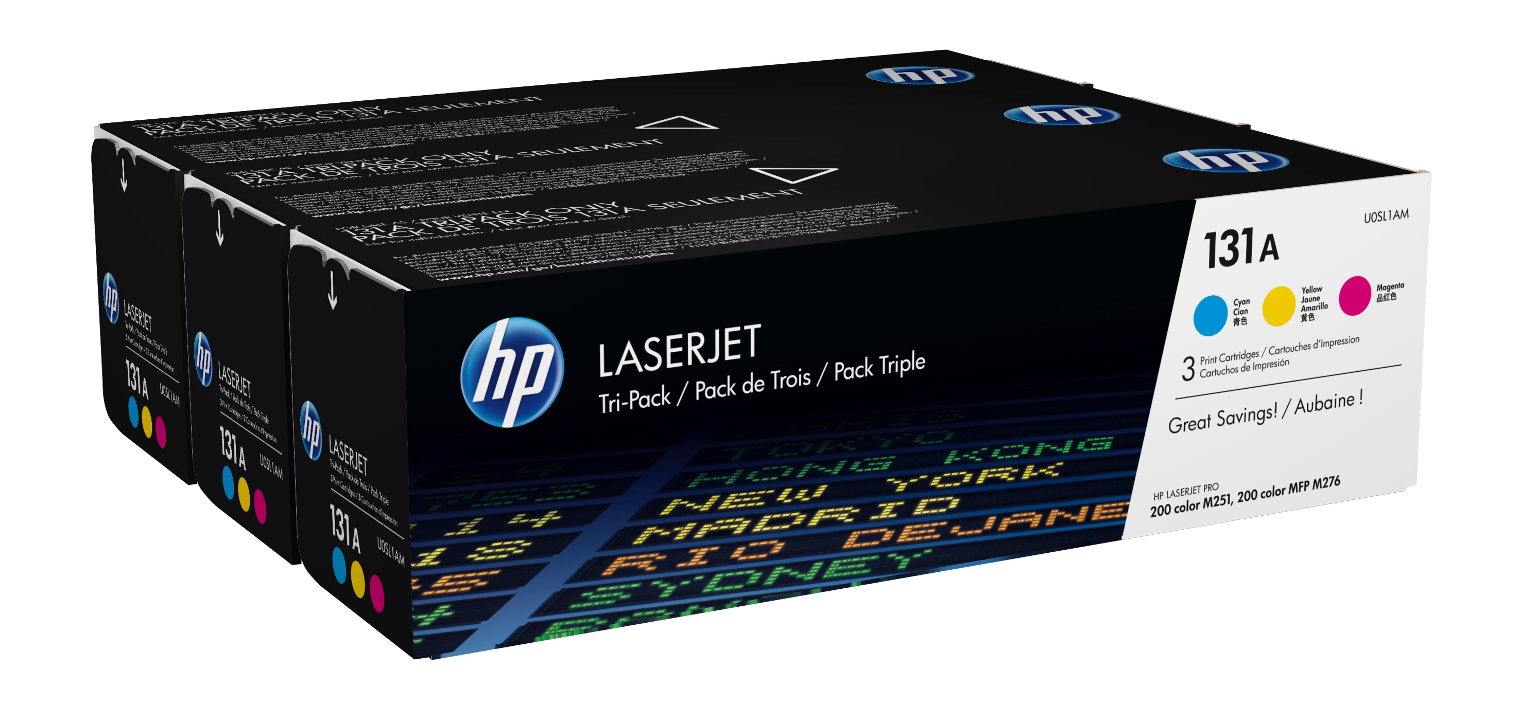 HP 131A 3 Colour Toner Cartridge Multipack (U0SL1AM)