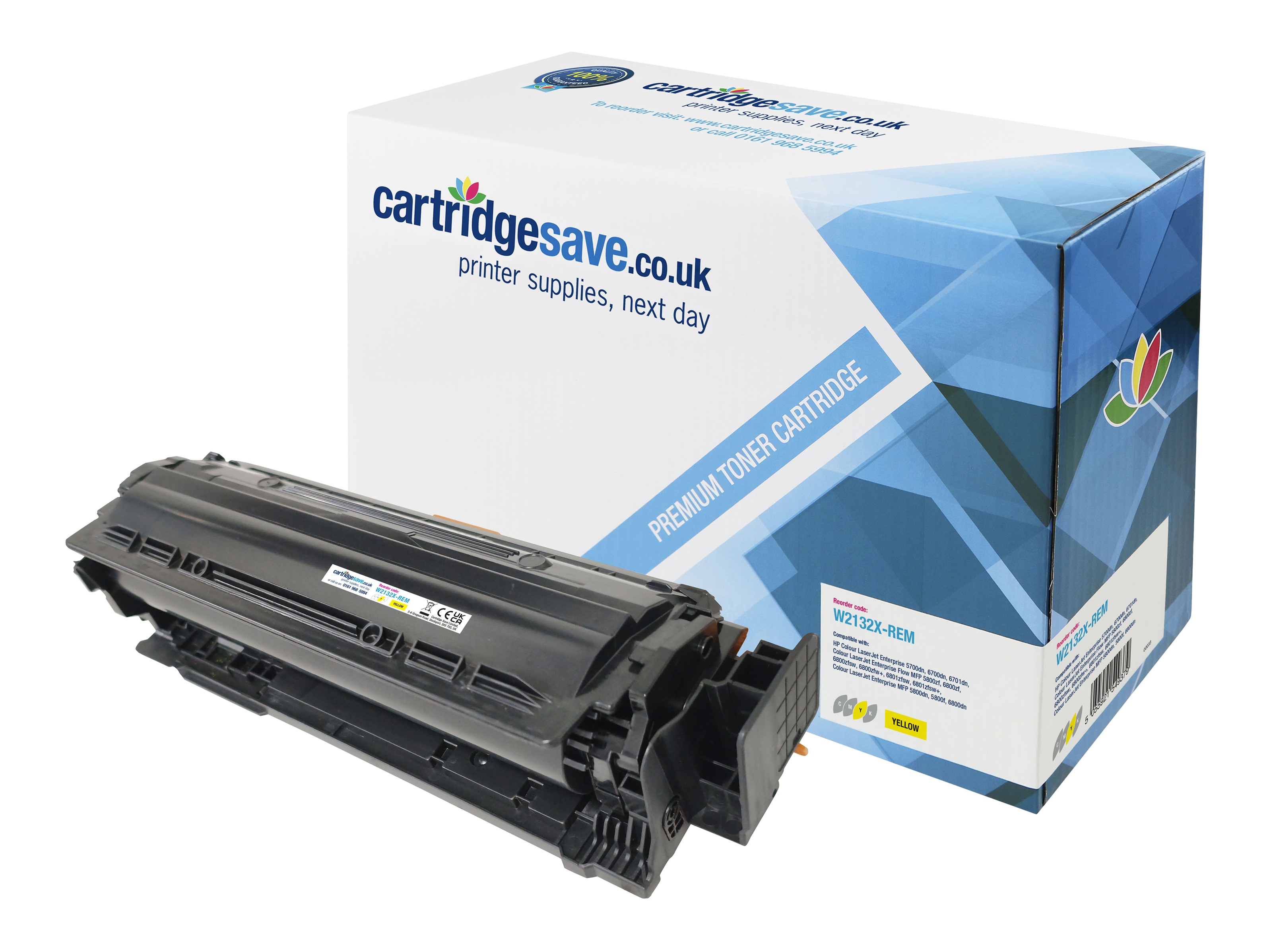 Compatible HP 213X High Capacity Yellow Toner Cartridge - (W2132X)