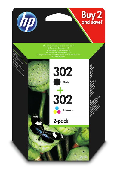 HP 302 Black & Tri-Colour Ink Cartridge Multipack - (X4D37AE)