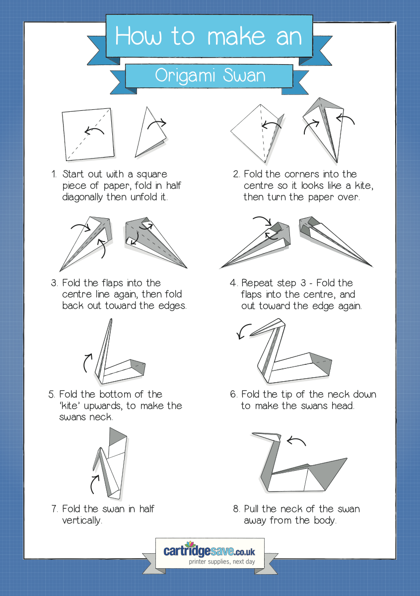 origami step by step swan