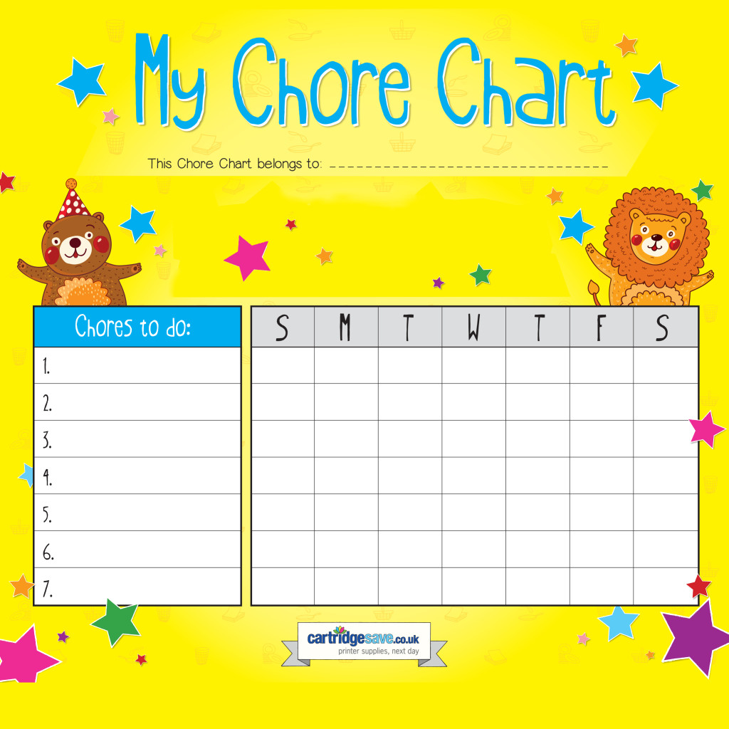 Chore Chart | Clean The House | Cartridgesave