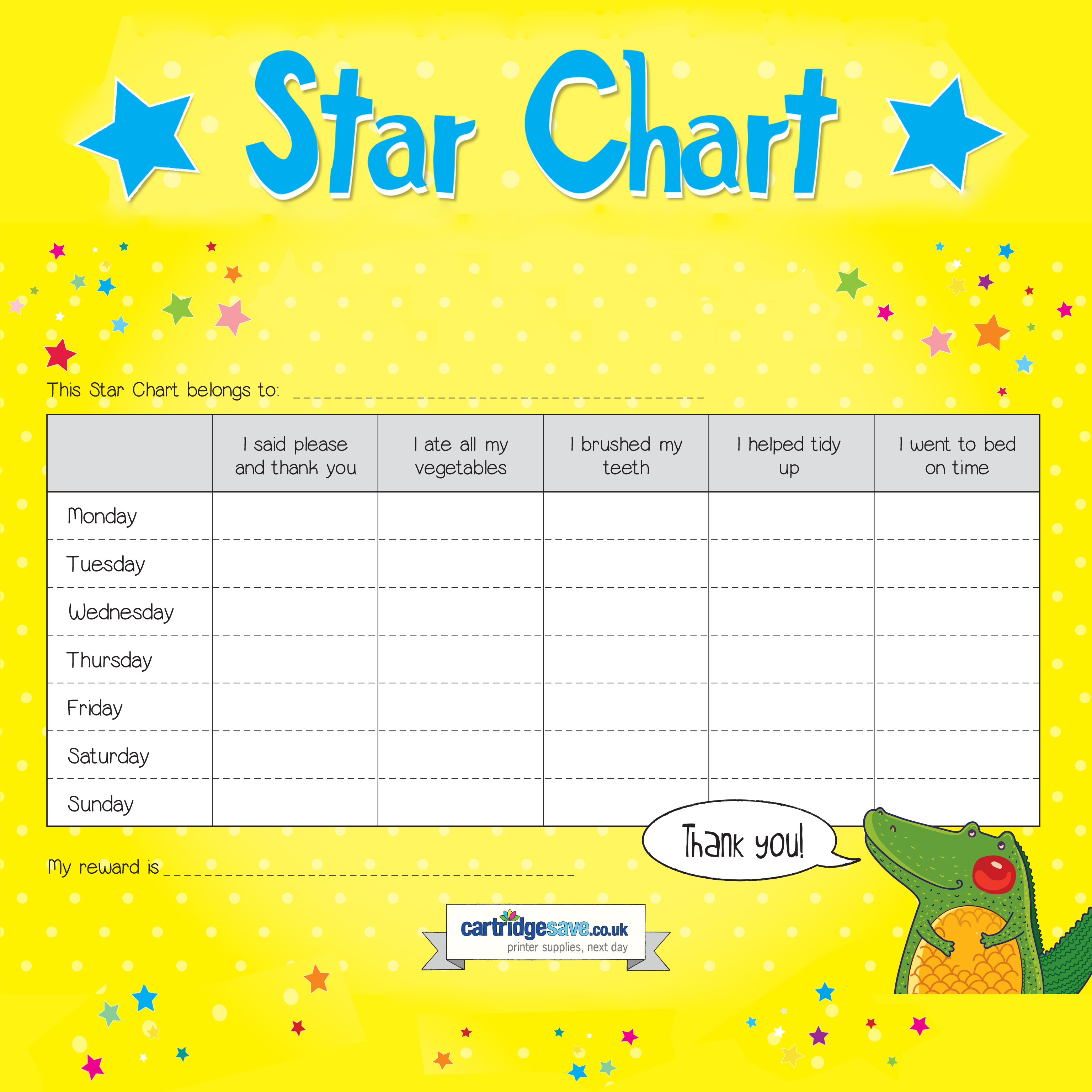 printable star chart free